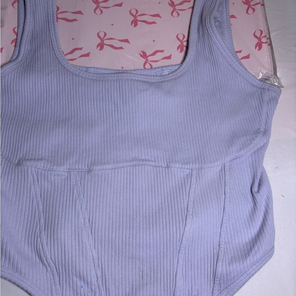 PINK Victoria's Secret Ribbed Fitted Tank Top Pink Red - Picture 3 of 8